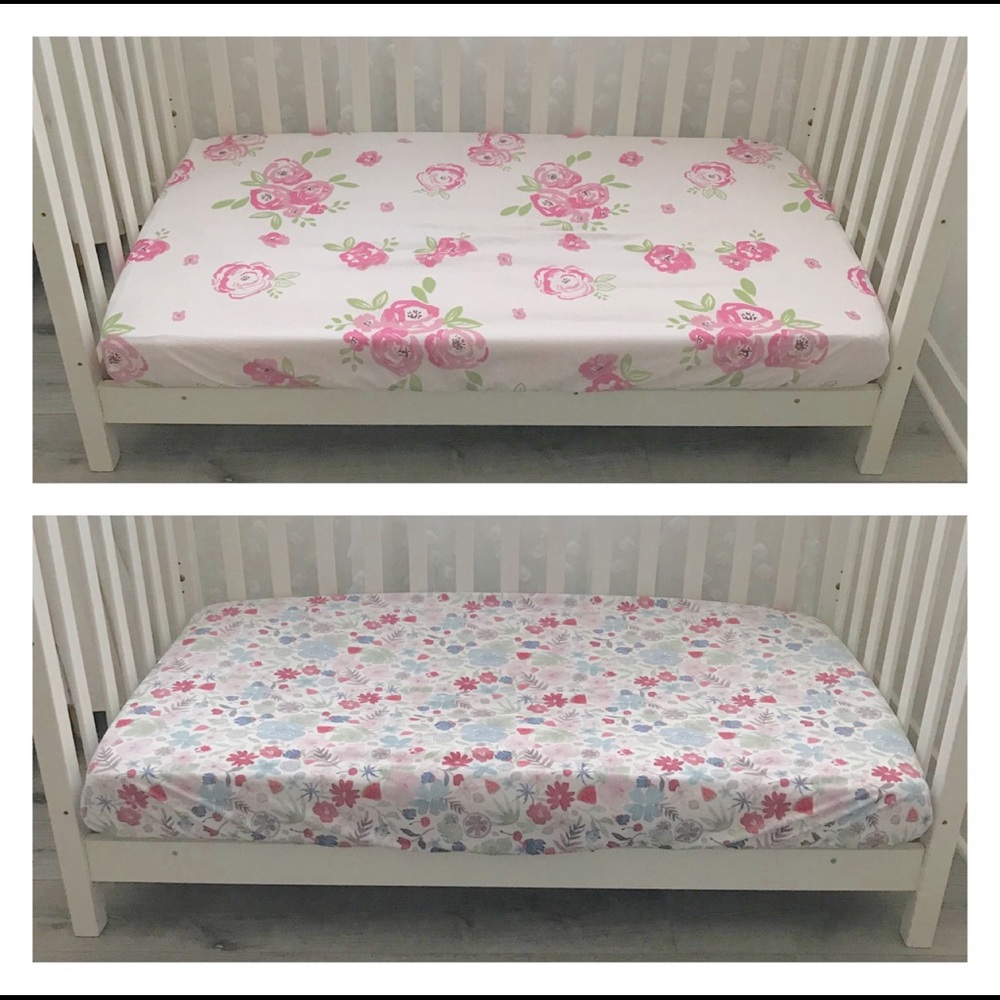 TILLYOU Printed Girls Crib Sheets